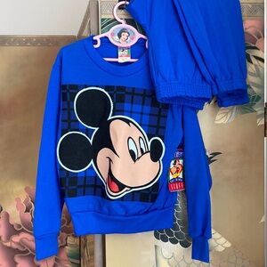 Disney vintage deadstock NWT Mickey Mouse blue sweatsuit crewneck joggers sz 8